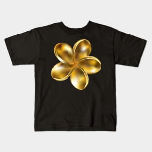 Gold plumeria flower Kids T-Shirt